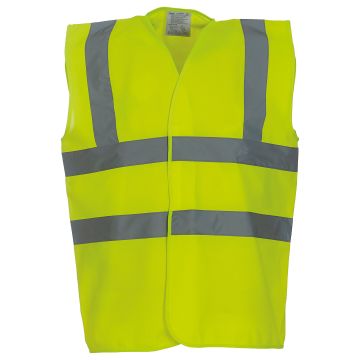 Hi-vis 2-band-and-braces waistcoat (HVW100) - Yellow - XL