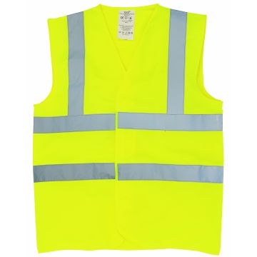 Flame-retardant hi-vis sleeveless waistcoat (HVW100FR) - Yellow - XL