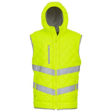 Hi-vis Kensington hooded gilet (HV007) - Yellow - XL