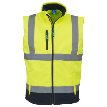 Hi-vis softshell gilet (HV006) - Yellow/Navy - XL