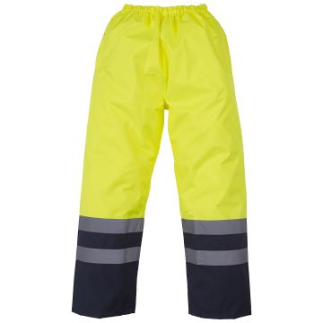 Hi-vis waterproof overtrousers (HVS463) - Yellow/Navy - XL