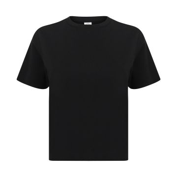 Women's cropped boxy T - Black - XXS