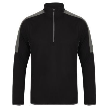 � zip mid-layer with contrast panelling - Black/Gunmetal Grey - 2XL