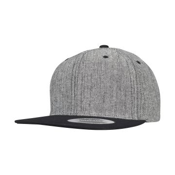 Melange solid snapback (6089MS) - Black Melange/Black - One size