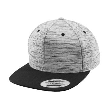 Stripes melange crown snapback (6089SC) - Black/Grey - One size