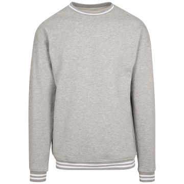 College sweat crew - Heather Grey/White - 2XL