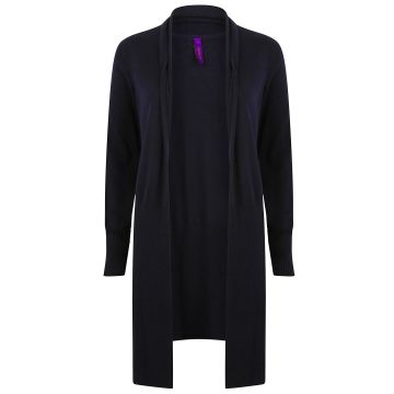 Women's longline open cardigan - Navy - XS