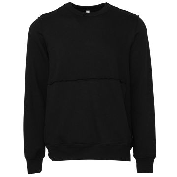 Unisex raw-seam crew pullover - Black - 2XL