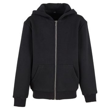 Kids fluffy zip hoodie - Black - 4/6 Years