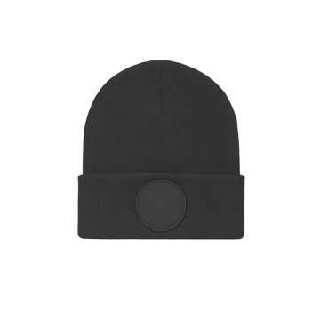 Circular Patch Beanie - Graphite Grey - ONE