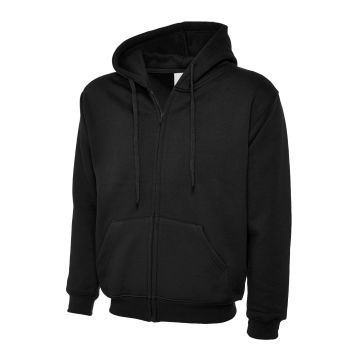 Adults Classic Full Zip Hooded Sweatshirt - Black - XS
