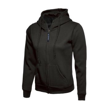 Ladies Classic Full Zip Hooded Sweatshirt - Black - XS