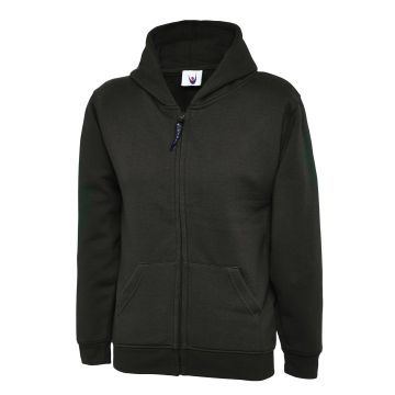 Childrens Classic Full Zip Hooded Sweatshirt - Black - 5/6 yrs