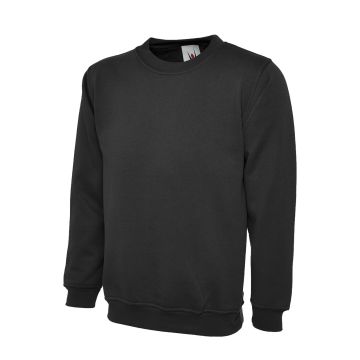 Ladies Deluxe Crew Neck Sweatshirt - Black - XS