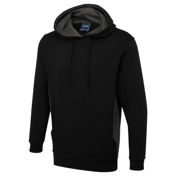 Two Tone Hooded Sweatshirt - Black/Charcoal - S