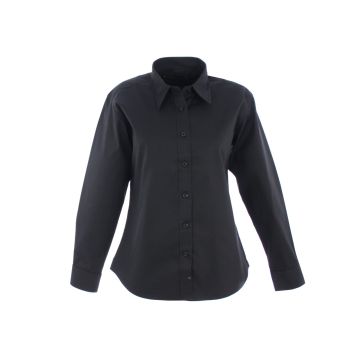 Ladies Pinpoint Oxford Full Sleeve Shirt - Black - XS