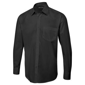 Men's Long Sleeve Poplin Shirt - Black - 14.5