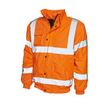 Hi Vis Bomber Jacket - Orange - S