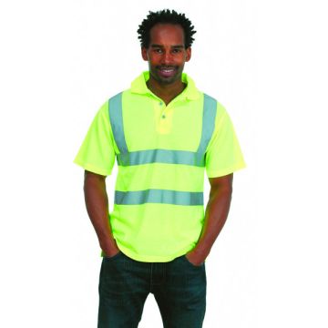 Yellow - Large - Hi-Viz Polo Shirt 