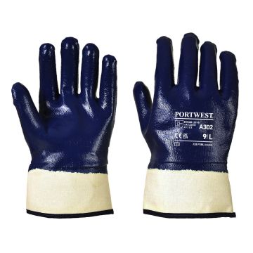 Fully Dipped Nitrile Safety Cuff - Navy - L