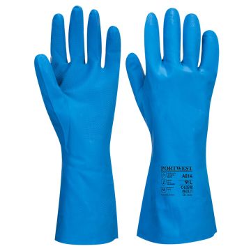 Food Approved Nitrile Gauntlet - Blue - L