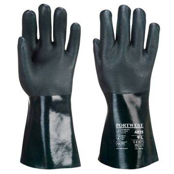 Double Dipped PVC Gauntlet 35cm - Green - XXL