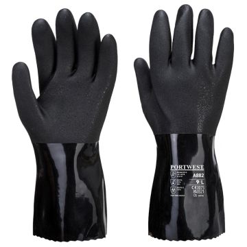 ESD PVC Chemical Gauntlet - Black - L