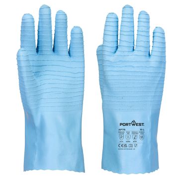 FD Chemical B Latex Gauntlet - Blue - M