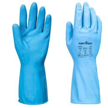 FD Chemical B Latex Light Gauntlet (Pk12) - Blue - L