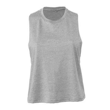 Women's racerback cropped tank - Athletic Heather - L