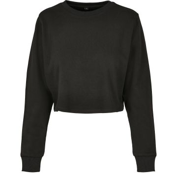 Women�s terry cropped crew - Black - 2XL