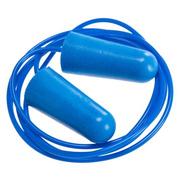 Detectable Corded PU Ear Plugs (200 pairs) - Blue -