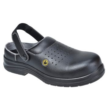 Portwest Compositelite ESD Perforated Safety Clog SB AE - Black - 35