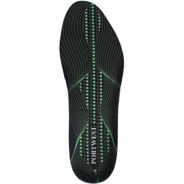 FC82 - Gel Cushion &amp; Arch Support Insole -Black/ Green-Small
