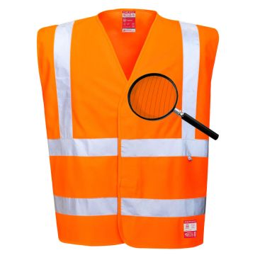 Hi-Vis Anti Static Vest - Flame Resistant - Orange - S/M