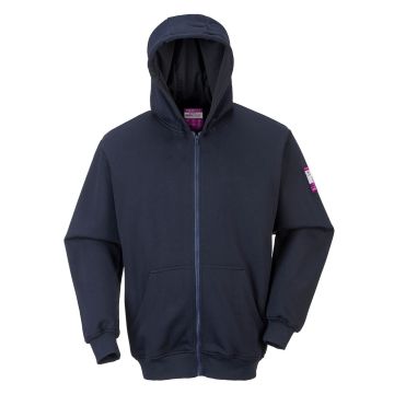 FR81 - FR Zip Front Hooded Sweatshirt -Navy-Small