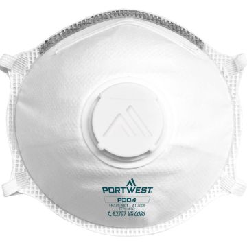 FFP3 Valved Dolomite Light Cup Respirator (Pk10) - White -