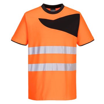 PW2 Hi-Vis Cotton Comfort T-Shirt S/S  - Orange/Black - 4XL