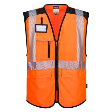 PW3 Hi-Vis Executive Vest  - Orange/Black - L