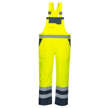 Hi-Vis Breathable Contrast Rain Bib and Brace -Orange /  Navy-Small