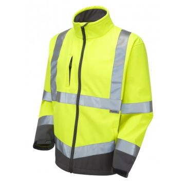 SJ01-Y Hi Vis Softshell Jacket Buckland Yellow/Graphite