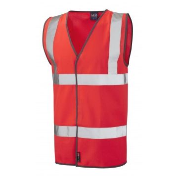 Leo Tarka Hi Vis Waistcoat Red