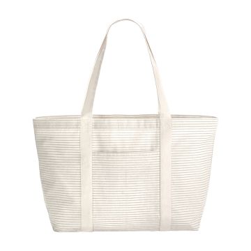 Striped organic cotton shopper