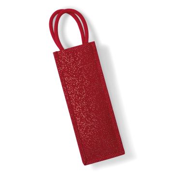 Shimmer jute bottle bag - Red Gold - One size
