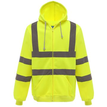 Hi-vis zip hoodie (HVK07) - Yellow - XL